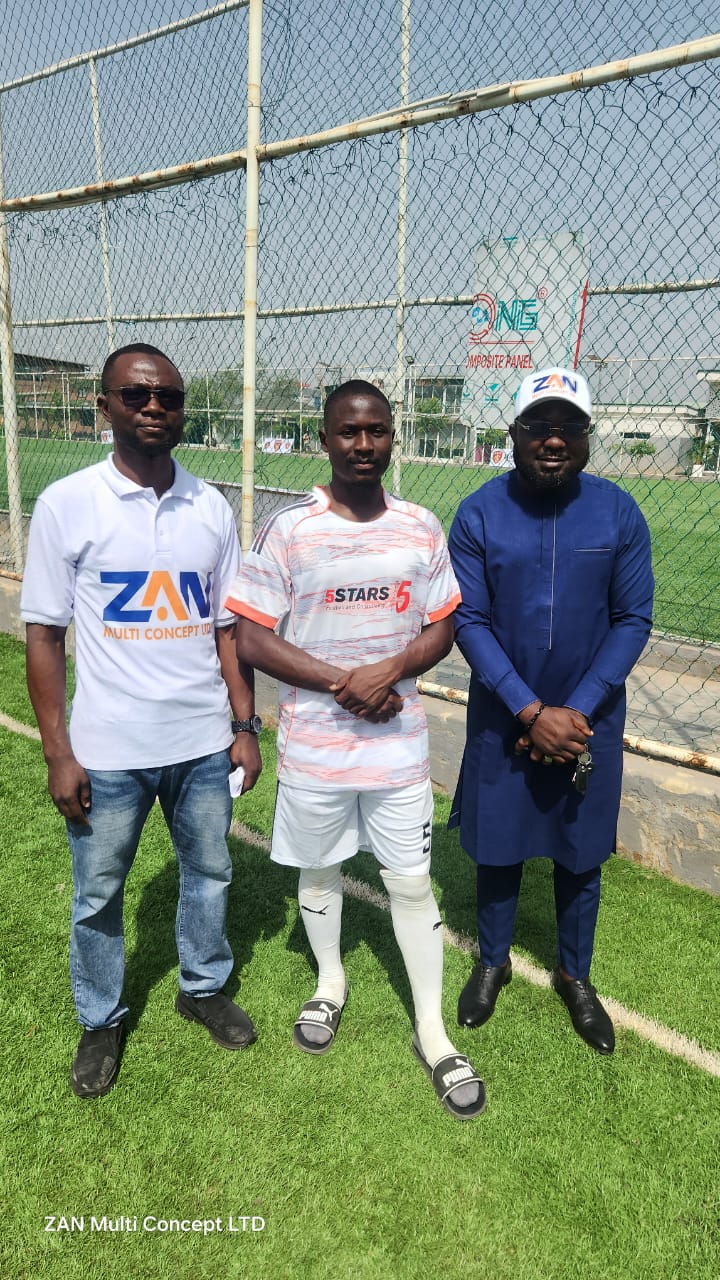 FiveStar's Football Club player with ZAN Multi Concept representatives